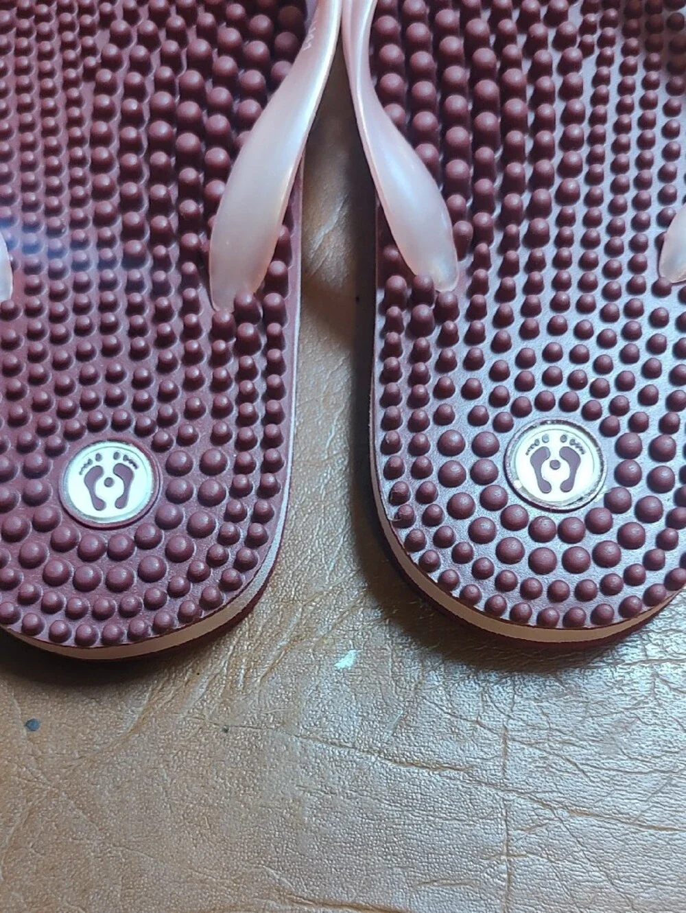 Red Reflexology Flip Flops - Massage Sandals New